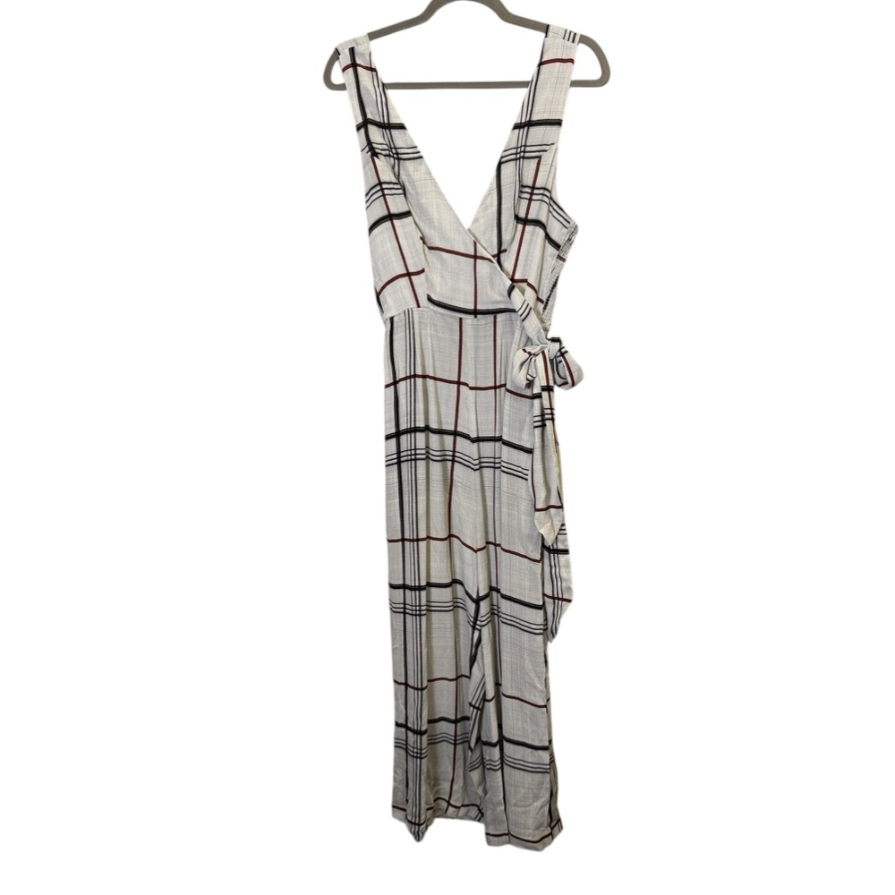Conditions Apply Anthropologie Women’s Ameliee Wide Leg Large Check Jumpsuit L